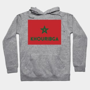 Khouribga City in Moroccan Flag Hoodie